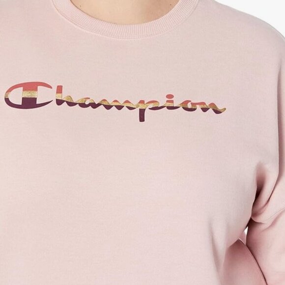 NWT women's Champion Powerblend Crew Sweatshirt pink, SMALL - Picture 3 of 7